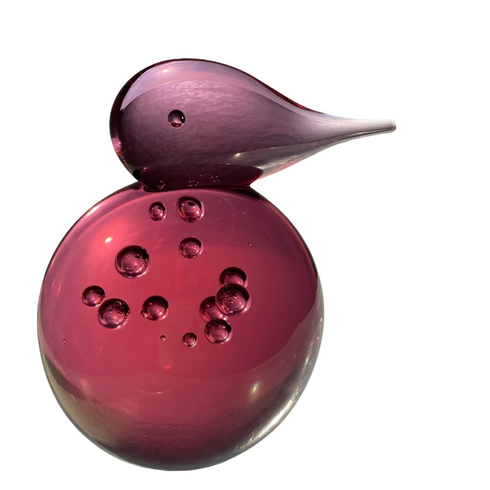 Stylized Spherical Art Glass Bird